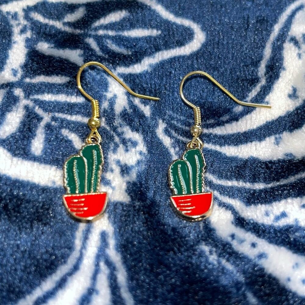 Authentic Handmade Navajo Indian Cactus Earrings
